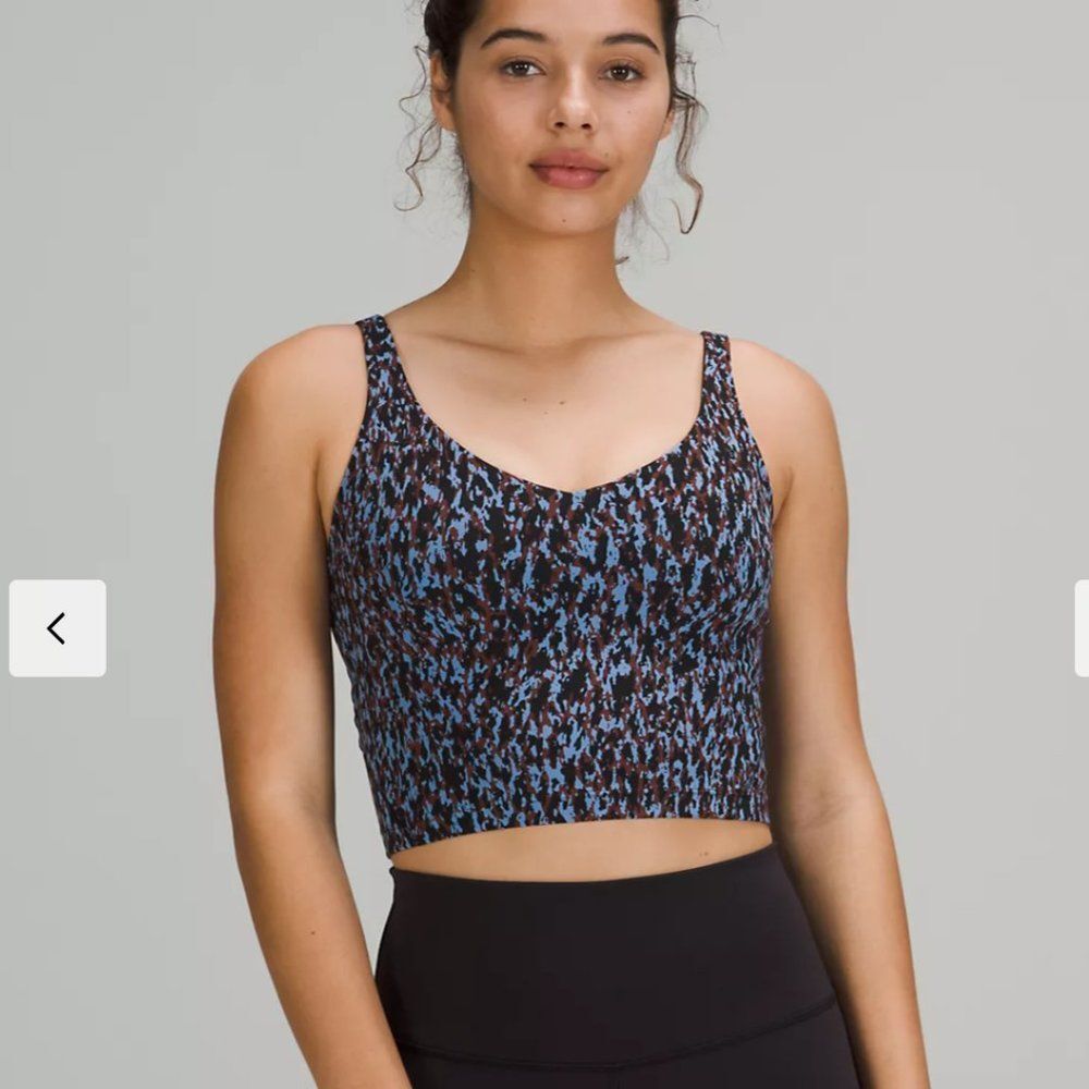 Lululemon Align Tank  BLUE Leopard Camo Blue Nile Multi Crop Size 8 NWT - Picture 3 of 3